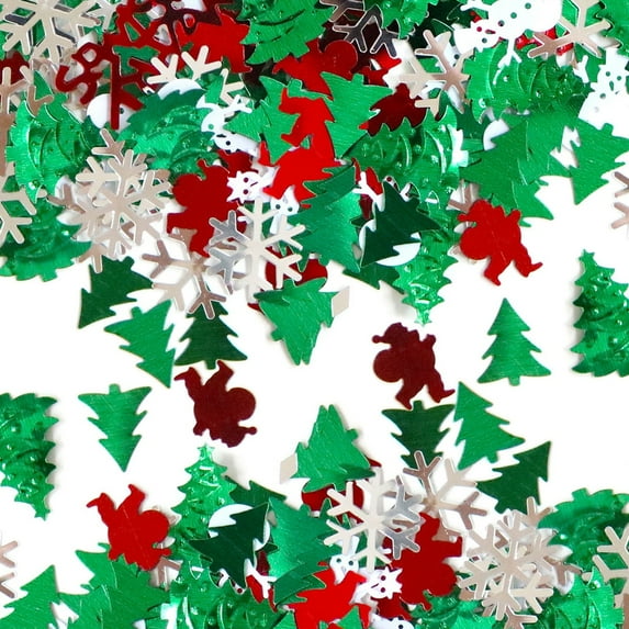Christmas Glitter Confetti,25g Merry Christmas Snowflake Snowman Christmas Tree Shape Color Confetti Sprinkles for Holiday Table Centerpiece Decoration(#01)