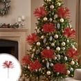 thumbnail image 1 of Christmas Glitter Decorative Branch Pick, Sparkly Holiday Decorative Spray Accent, Festive Vase Wreath Branch Decoration, Flexible Tassel Holiday Decor Branch for Vase, Mantel and Centerpiece, Red, 1 of 6