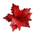 thumbnail image 1 of Christmas Glitter Flowers Christmas Tree Ornaments Artificial Poinsettia Flower Velvet Magnolia Floral Picks for Xmas Wedding DIY Crafts Wreath Party Floral Decorations (Red,White), 1 of 7