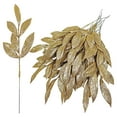 thumbnail image 1 of Christmas Glitter Leaves Gold Leaf Picks Spray Tree Picks Giltter For Christmas Tree Diy Xmas Wreath Garland Vase Fillers 10Pcs Artificial Flowers Home Decor, 1 of 7