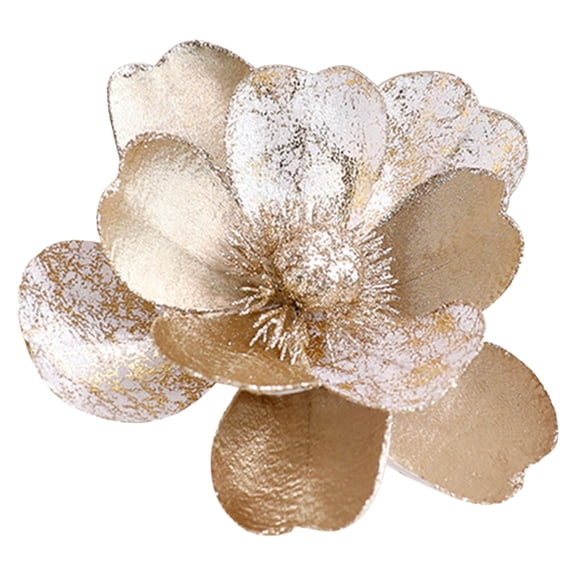 Christmas Glitter Magnolia Flowers, Ongmies Artificial 15Cm Christmas Tree Flowers for Xmas, Wedding, Holiday Decor, Wreath Garland, Christmas Decorations Indoor