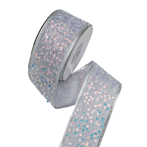 Christmas Glitter Ribbon Sparkly Gift Wrapping Ribbon for Christmas Wreath Tree Bow Gift Box Craft DIY Holiday Decoration Red Green Gold Silver 354.3 inch C
