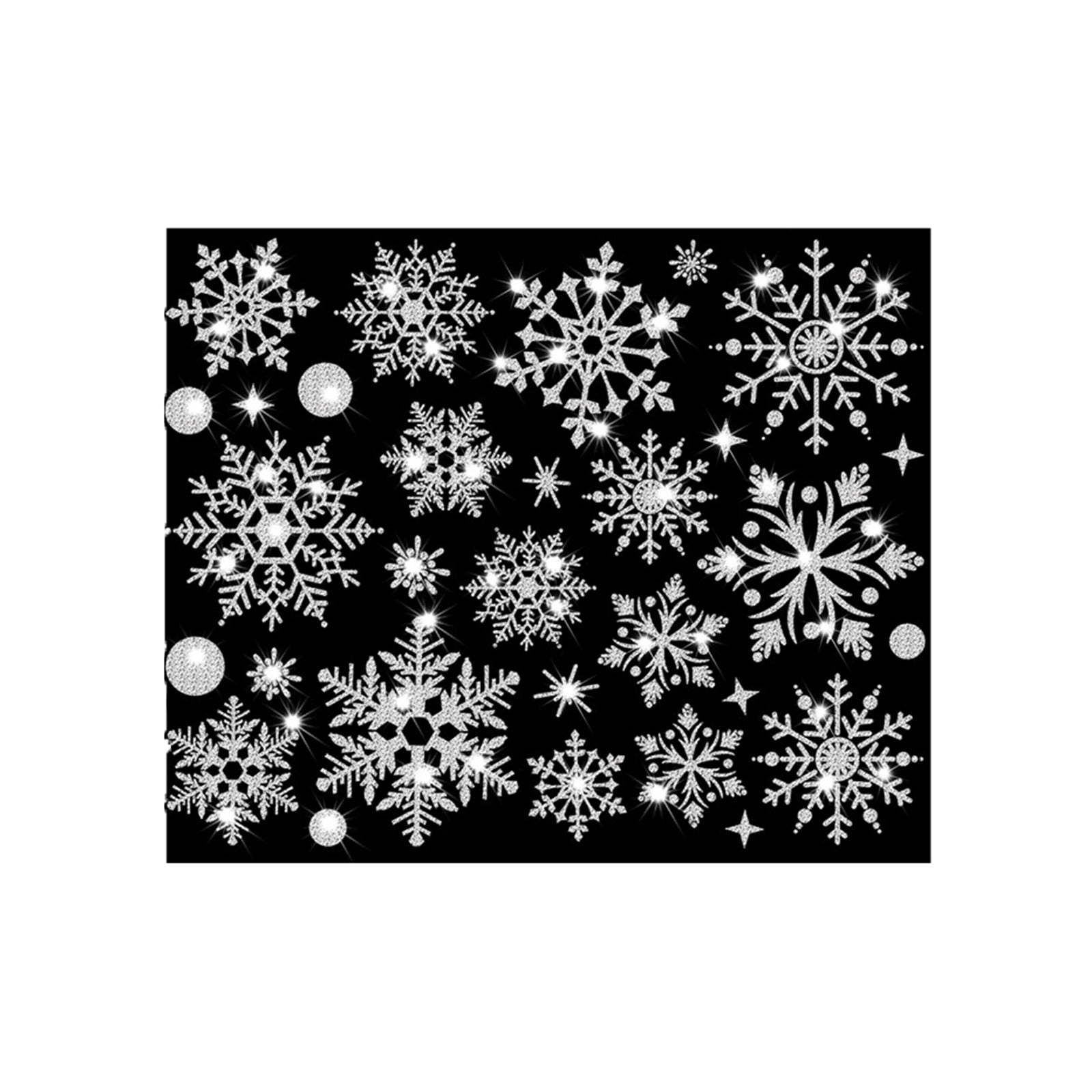 Christmas Glitter Snowflake Wall Stickers Party Decoration Removable
