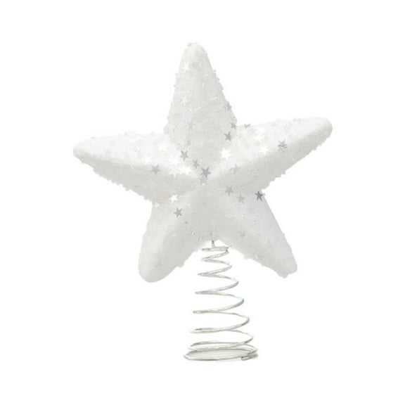 Christmas Glitter Star Tree Topper Christmas Tree Topper Decorations 7.08 X 5.7 Inch/ Christmas tree top star white