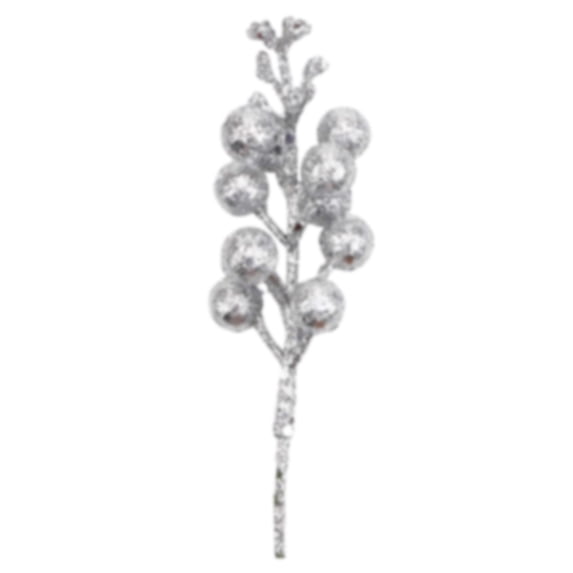 Christmas Glitter Twig Floral Pick,8.26 Inch Artificial Sparkling Berry Stem Ornament,Seasonal Filler Supply for Xmas Tree DIY Vase Wreath Mantel Indoor Holiday Home Decor