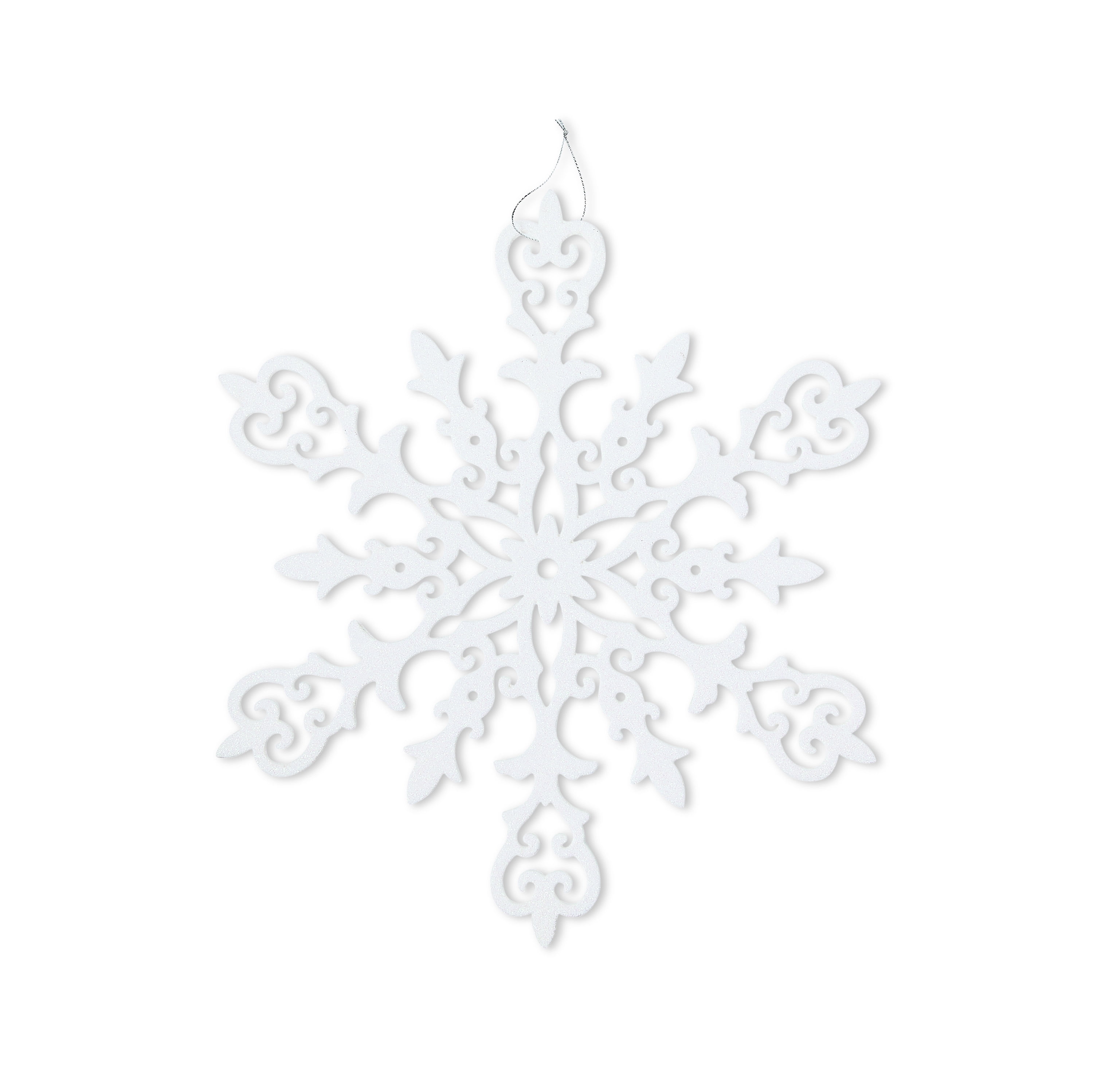 White Glitter Snowflake Christmas Ornament, 15 in, by Holiday Time