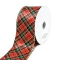 thumbnail image 1 of Christmas Glittered Diagonal Plaid Wired Ribbon, 2-1/2-Inch, 25-Yard, 1 of 1