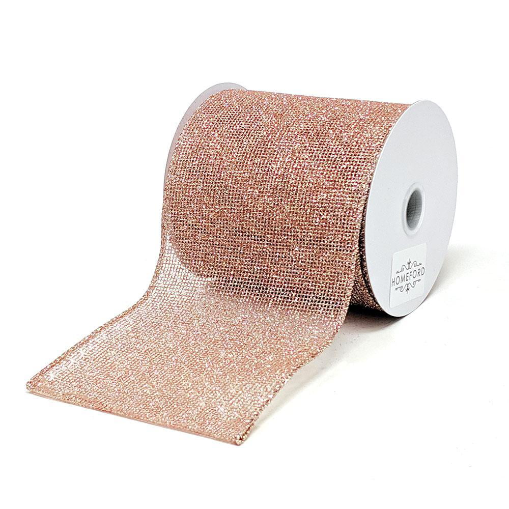 Reliant 4 x 10yd. Rose Gold Gala Glimmer Wired Ribbon