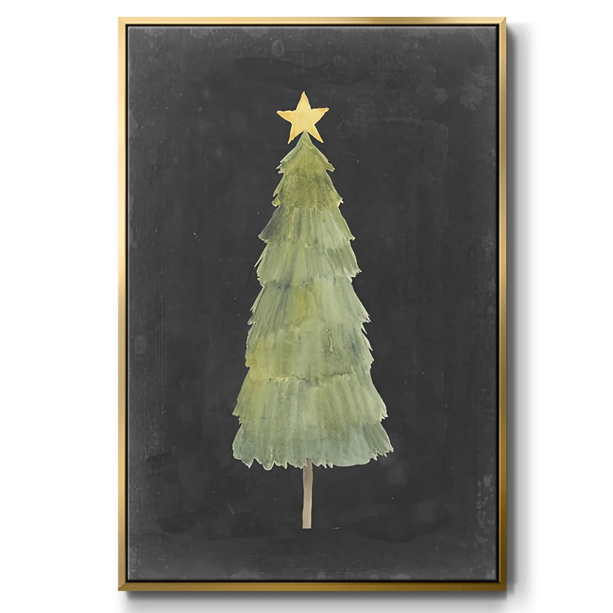 Christmas Glow Collection F - Framed Gallery Wrapped Holiday Canvas - 17 x 25 - Gold Frame