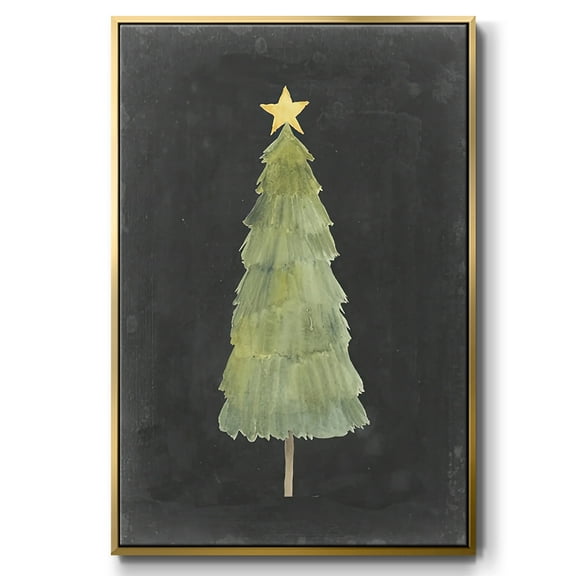 Christmas Glow Collection F - Framed Gallery Wrapped Holiday Canvas - 17 x 25 - Gold Frame