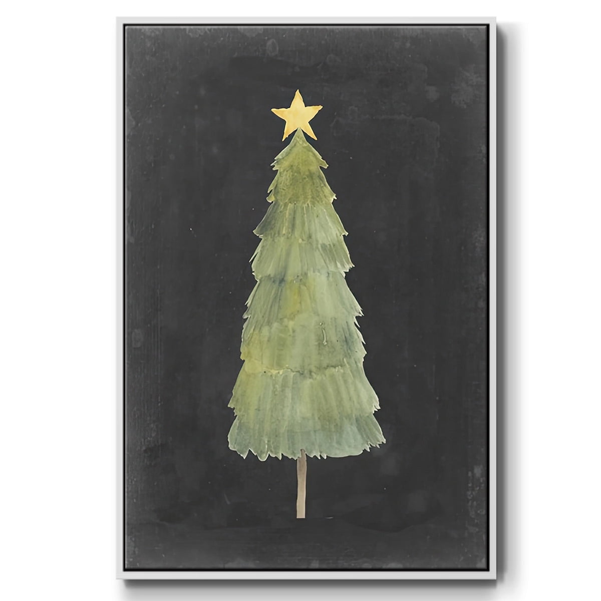 Christmas Glow Collection F - Framed Gallery Wrapped Holiday Canvas - 25 x 37 - White Frame