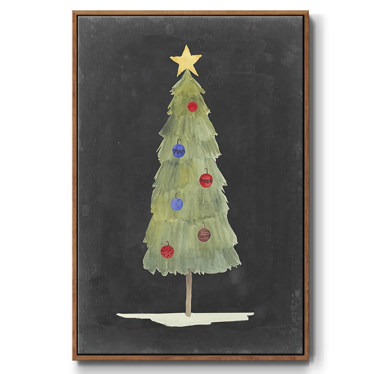 Christmas Glow II - Framed Gallery Wrapped Holiday Canvas - 25 x 37 - Rosewood Frame