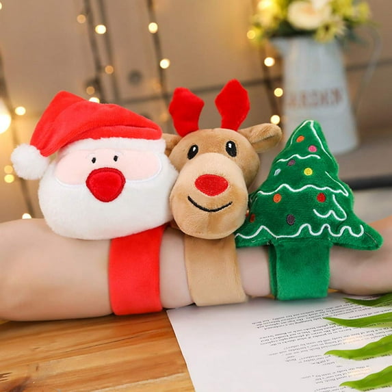 Christmas Glowing Circle Santa Deer Tree Slap Glowing Pat Circle Bracelet Children's Bracelet Wristband