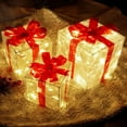 thumbnail image 1 of Christmas Decorations Indoor Christmas lights Gift Box Ornament with Bow Christmas Ornaments Red_3PCS, 1 of 9