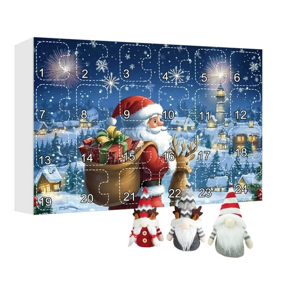 Christmas Gnome Advent Calendar 2024, 2024 24 Days Christmas Countdown Calendar with Collectible Gnome Plush Dolls Toys, Christmas Gifts for Adults and Kids (1 Pack)