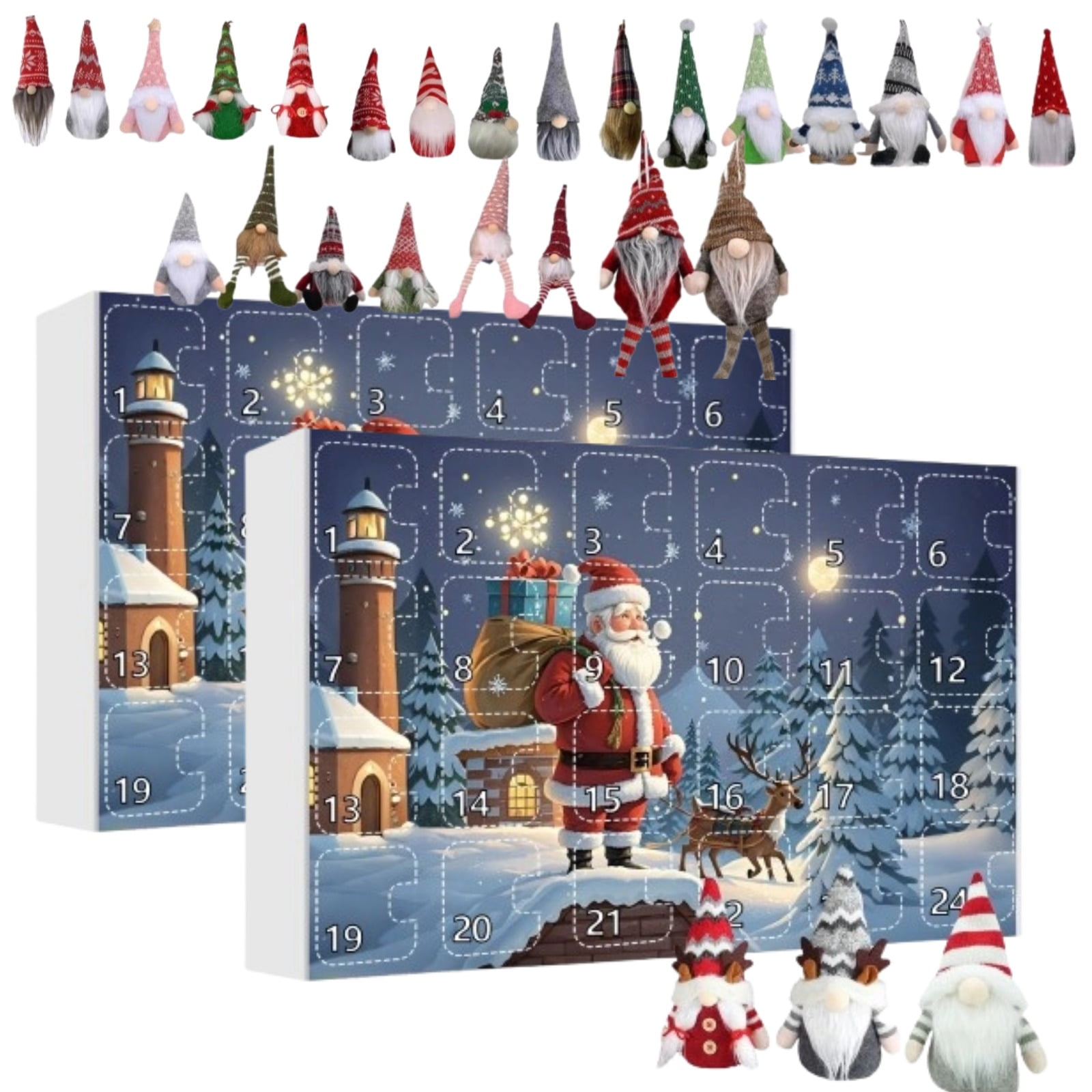 Christmas Gnome Advent Calendar 2024,24 Day Gnome Advent Calendar With Collectible Gnome Dolls