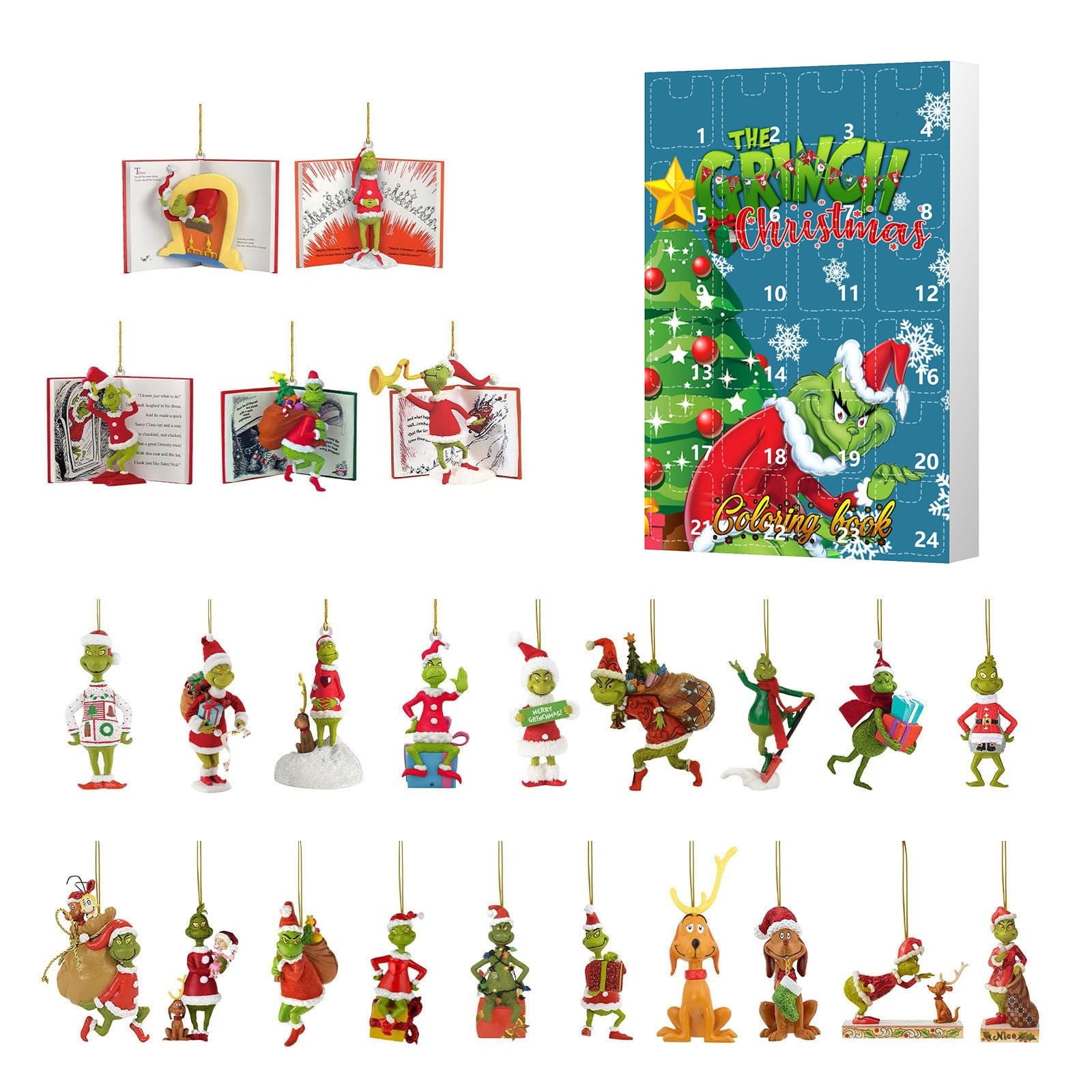 👑 Christmas Gnome Advent Calendar 2024, Christmas Grinch Tree Deco