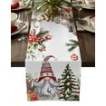 thumbnail image 1 of Christmas Gnome Berries Fir Leaves Table Runner Cotton Linen Wedding Decor Tablecloth Kitchen Table Decor Table Runner, 1 of 4