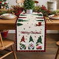 thumbnail image 1 of Christmas Gnome Cotton Linen Table Runner Xmas Dwarfs Snowflakes Retro Linen Plaid Dining Table Runners for Home Decor Party Dining Room Restaurant Kitchen Party 13" x 72", 1 of 9
