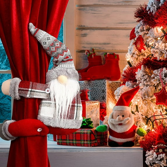Christmas Gnome Decoration under $5! kkbbma Christmas Gnome Tree Topper Decor, Festive Holiday Character Ornament, Curtain Tieback Decoration for Seasonal Decor
