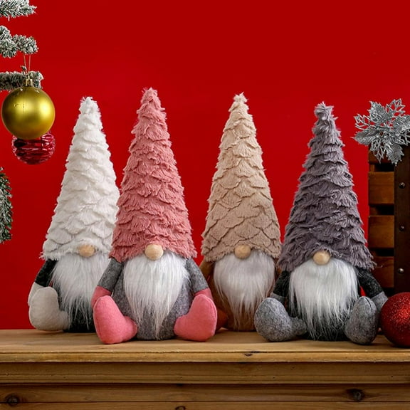 Christmas Gnome Doll Decorations, Plush Scandinavian Tomte, 12" Stuffed Doll Gifts Tumbler Shape Dwarf Ornament Decorations for Xmas Home Office Bedroom Farmhouse