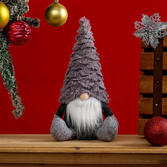 Christmas Gnome Doll Decorations, Plush Scandinavian Tomte, 12" Stuffed Doll Gifts Tumbler Shape Dwarf Ornament Decorations for Xmas Home Office Bedroom Farmhouse