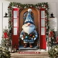 thumbnail image 1 of Christmas Gnome Door Cover 70.87x35.43 Inch Holiday Front Porch Door Blue White Beard Pine Cone Background Hanging Banner for Indoor Outdoor Winter Decor (Banner, Not a Real Wreath）, 1 of 6