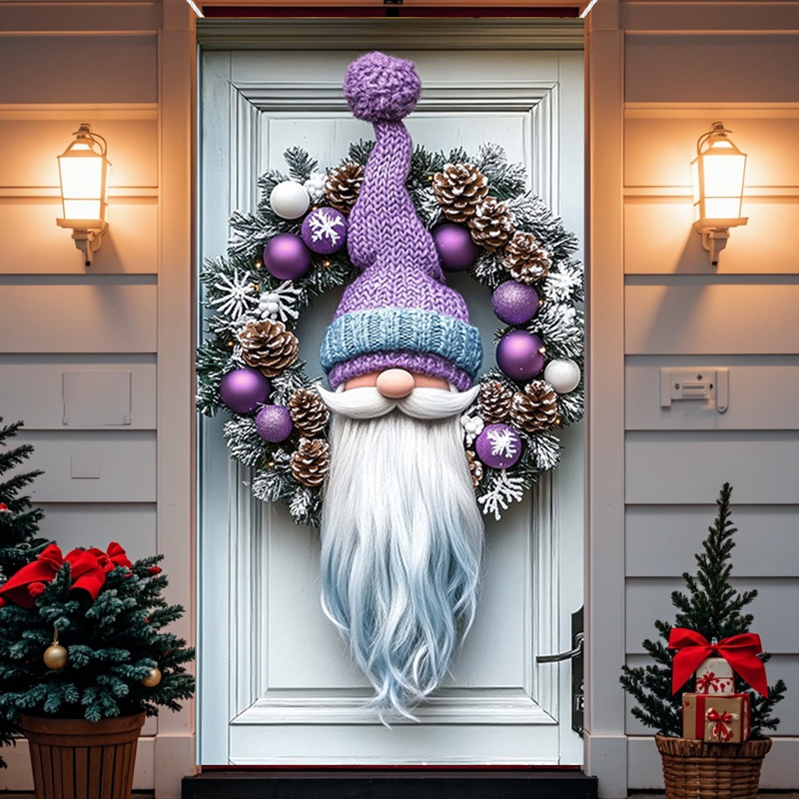 Holiday Gnome Parade Quilted Door Cover NCU0XD1606