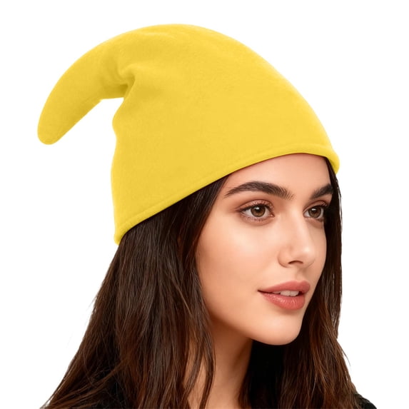 Christmas Gnome Hats for Men Women Festive Beret Pointy Party Hats Christmas Holiday Dwarf Cosplay Costume Hat Yellow One Size