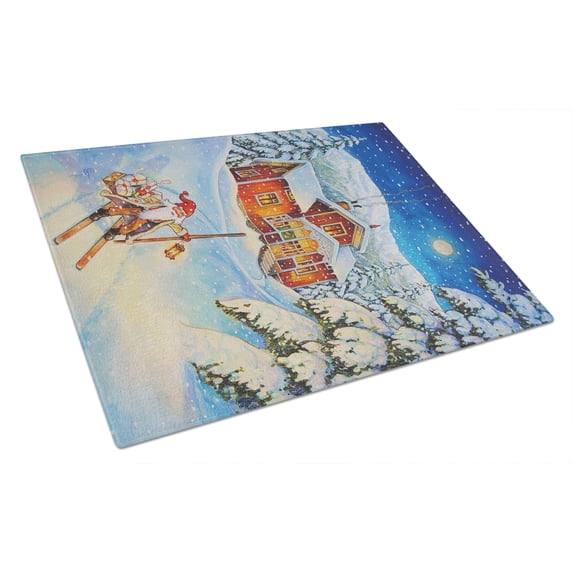 Christmas Gnome Headed out Glass Cutting Board Large