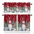 thumbnail image 1 of Christmas Gnome Kitchen Curtains and Valances Set, Winter Xmas Trees Bird Snowflakes Red Rod Pocket Window Valance 18 Inch Window Curtain Panels for Living Room Bedroom Laundry, 27.5x36in, 3 Pieces, 1 of 7