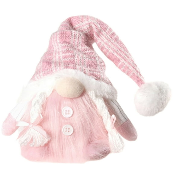 Christmas Gnome Ornament, Glowing Faceless Doll, Cute Knitted Hat Couple Models with Adjustable Bendable Hats, Polyester Handmade Scandinavian Style Christmas Decoration