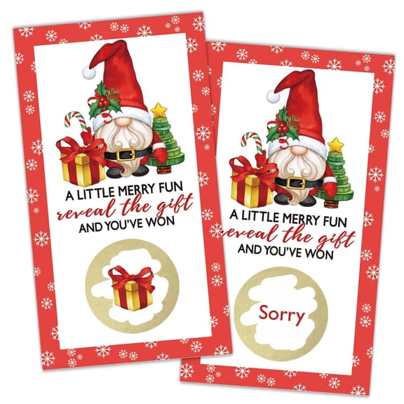 Christmas Gnome Party Game Scratch Off Cards 32 PCS Holiday Entertainment Supplies