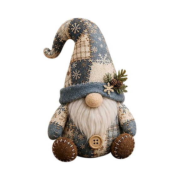 Christmas Gnome Patchwork DIY Kit,Cute Felt Sewing Craft Set,Handmade 3D Fabric Art Project for Adults Teens and Beginners,Festive Holiday Home Decor Gift 7*5.9*1.7 Inch,1PC
