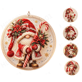 thumbnail image 1 of Christmas Gnome Pearl Diamond Art Hanging Ornament Kit, DIY Handmade Holiday Hanging Decor, Luxury Flocked Canvas Scratch Resistant Non Fading Pearl Beads Complete Craft Set for Adults, 1 of 8