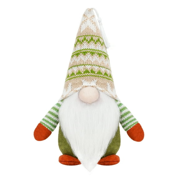 Christmas Gnome Plush Ornaments - 12inch & 10inch Festive Nordic Dwarves with White Beards,Knitted & Felt Hats,Perfect Holiday Decor & Gift