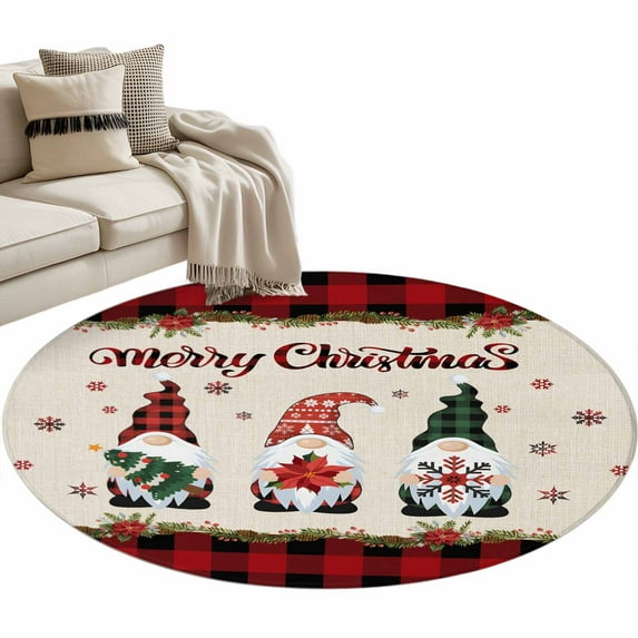 Gnome Christmas Village Round Carpet NCU0HH1121