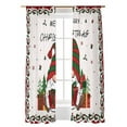 thumbnail image 1 of Christmas Gnome Sheer Curtains 84 Inch Long 2 Panels, Red Green Winter Dwarfs Xmas Retro Linen Light Filtering Rod Pocket Semi Sheer Curtains, Sheer Voile Drapes for Living Room Bedroom, 52"x84", 1 of 5