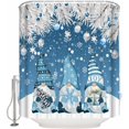 thumbnail image 1 of Christmas Gnome Shower Curtains for Bathroom Blue Fabric Shower Curtain Set, Xmas Merry Christmas Decoration Bathroom Decor Accessories with Hooks, Waterproof, 36x72inch - Winter Holiday Bath Curtains, 1 of 5