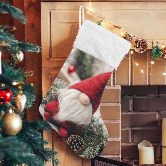Christmas Gnome Snow Christmas Stockings Xmas Stocking for Family Holiday Season Party Decorations