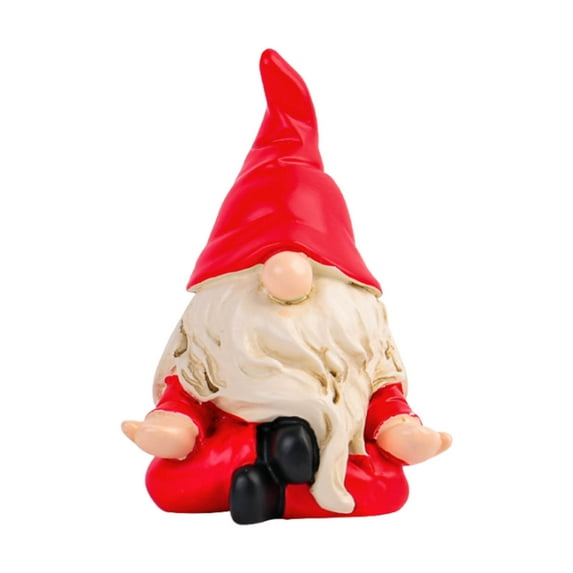 Christmas Gnome Statue, Yoga Dwarf Decor, Faceless Old Man Doll Crafts Creationary Home Desktop Sitting Decoration for Indoor Outdoor Christmas Gift, Resin