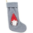 thumbnail image 1 of Christmas Gnome Stocking - Holiday Home Decor to Hang on Mantle - Gray, 1 of 9