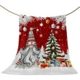 thumbnail image 1 of Christmas Gnome Throw Blankets, Winter Merry Christmas Tree Balls Soft Fleece Blanket Decorative for Home Sofa Couch Chair Living Bedroom,40x50 Inches, Red, 1 of 6