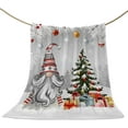thumbnail image 1 of Christmas Gnome Throw Blankets, Winter Merry Christmas Tree Balls Soft Fleece Blanket Decorative for Home Sofa Couch Chair Living Bedroom,60x80 Inches, Grey, 1 of 6