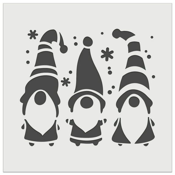 Christmas Gnome Trio DIY Cookie Wall Craft Stencil - 4.5 Inch