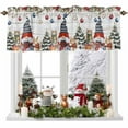 thumbnail image 1 of Christmas Gnome Valance Curtain for Windows Squirrel Cat Poinsettia Xmas Tree Wood Grain Curtain Valances Short Window Treatments Panels for Kitchen Bathroom Laundry Room Basement 54 x 18 Inch, 1 of 7