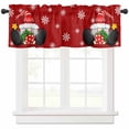 thumbnail image 1 of Christmas Gnome Valances for Windows, Snowflake Xmas Balls Light Filtering Window Treatment Valances, Rod Pocket Small Curtains for Kitchen/Bathroom, 42"x18", 1 of 9