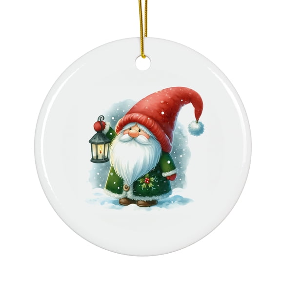 Christmas Gnome With Night Lamp Magical Season Treasure For Gifts And Surprises Hanging Round Ornament