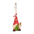 thumbnail image 1 of Christmas Gnome Wooden Hanging Ornament – Handmade Santa Claus Tree Decoration with Twine for Holiday Party Decor, 1 of 5