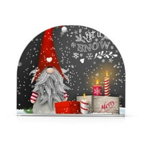 Christmas Gnome with Candles Acrylic Napkin Holder Clear Paper Tissue Dispenser Kitchen Dining Room Bathroom Party Hotel